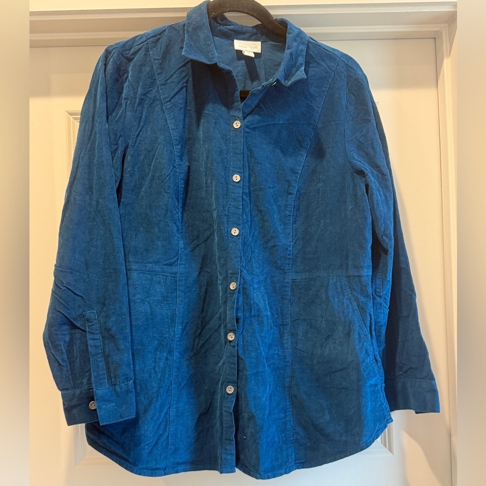 Women Blue Corduroy‎ shirt